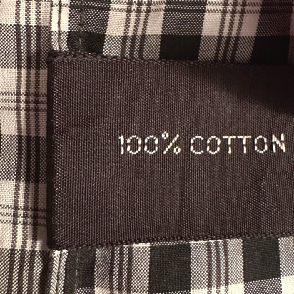 TOM FORD ▪️Cotton Plaid Dress Shirt - Size 46/18, Black/White - Picture 8 of 8